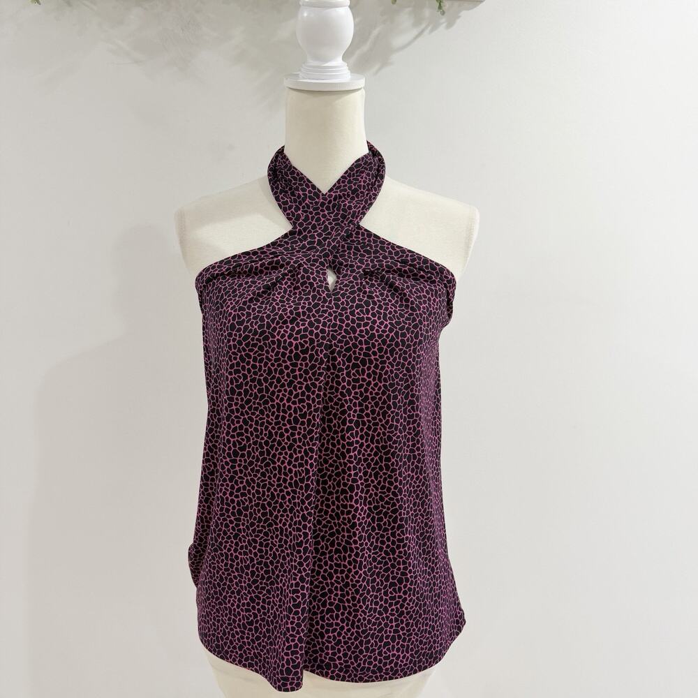 Michael Kors New Pink Spotted Halter Blouse Small DG